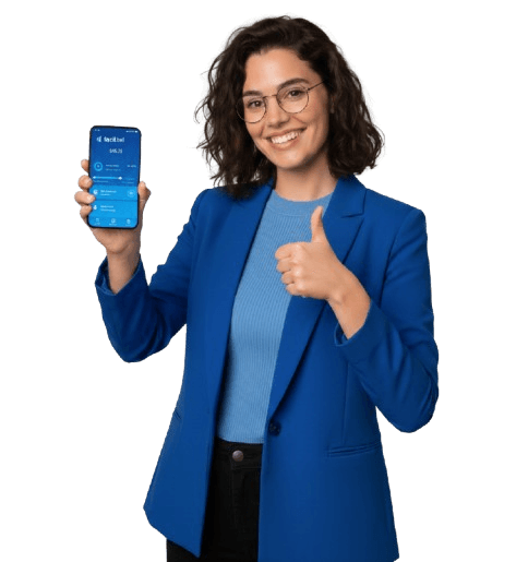 Happy customer with phone